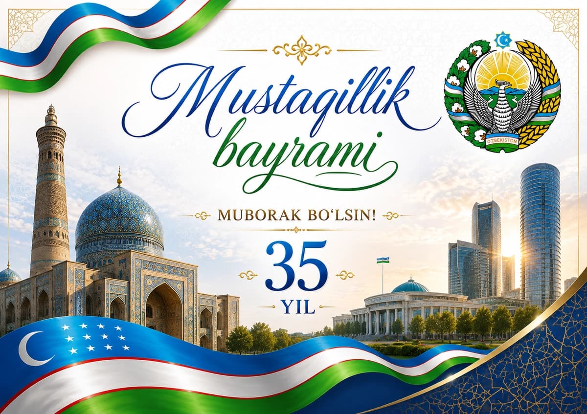 35 Yillik Muborak Tabriknoma Dizayni