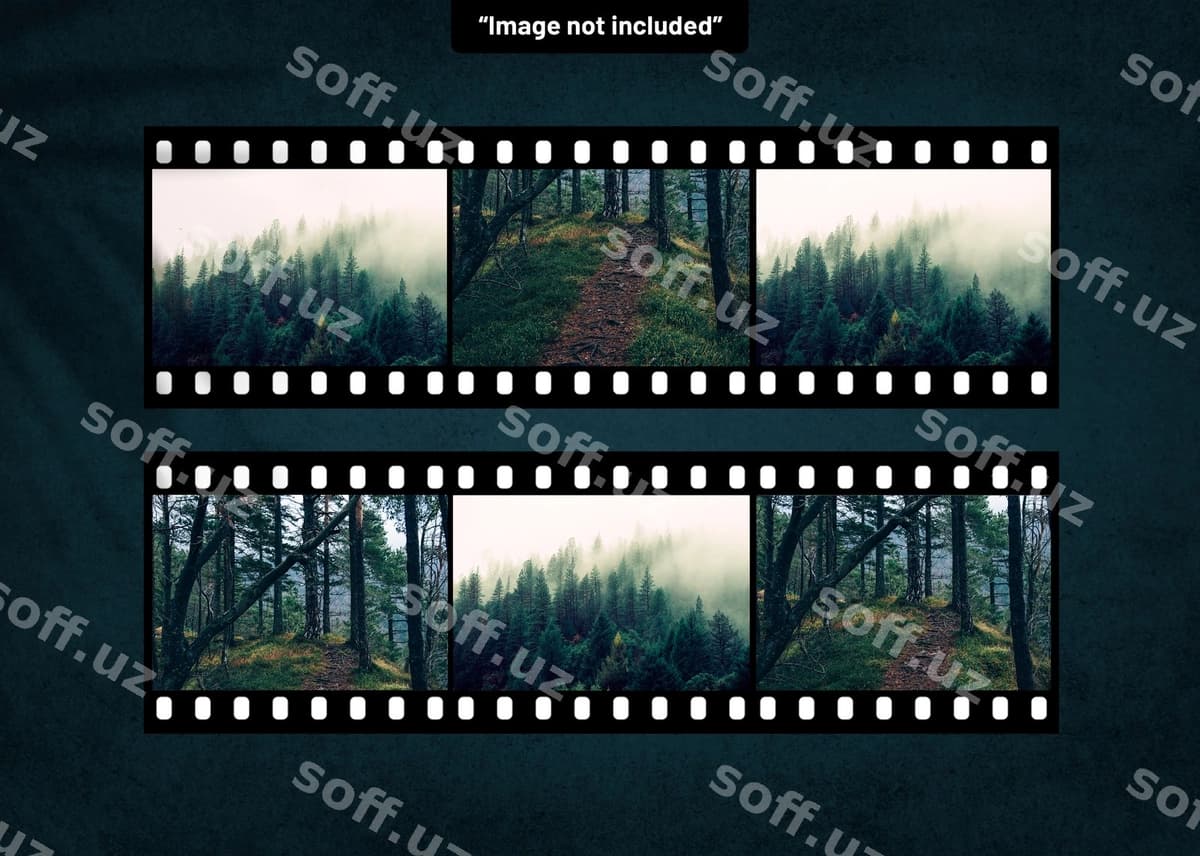 Film lentasi PSD mockup tahrir qilish mumkin shablon | Film strip psd mockup editable template
