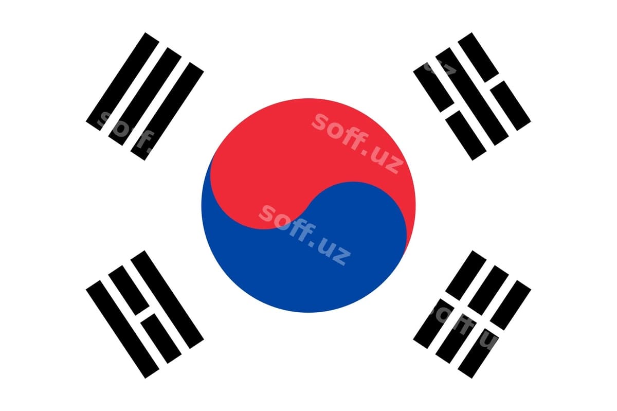 Janubiy Koreya bayroqi vektor illustratsiyasi | Flag south korea vector illustration