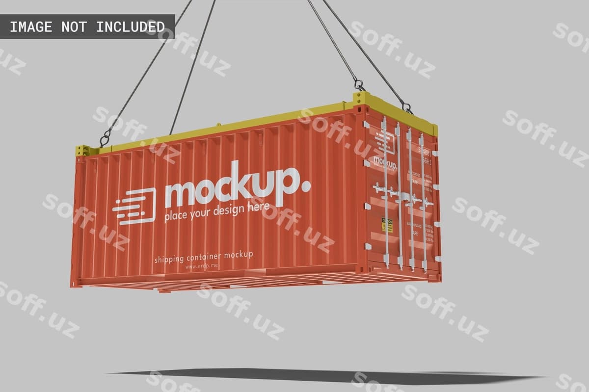 Suziluvchi joʻya konteyneri namunasi | Floating shipping container mockup