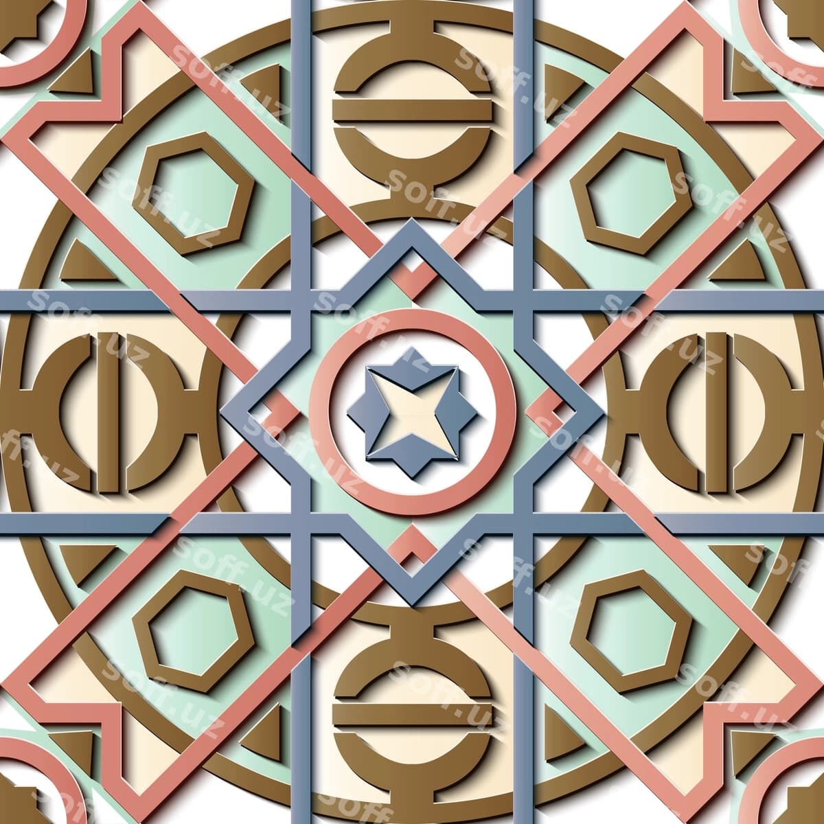 Gulli dekorativ uzilsiz naqsh | Floral ornamental seamless pattern