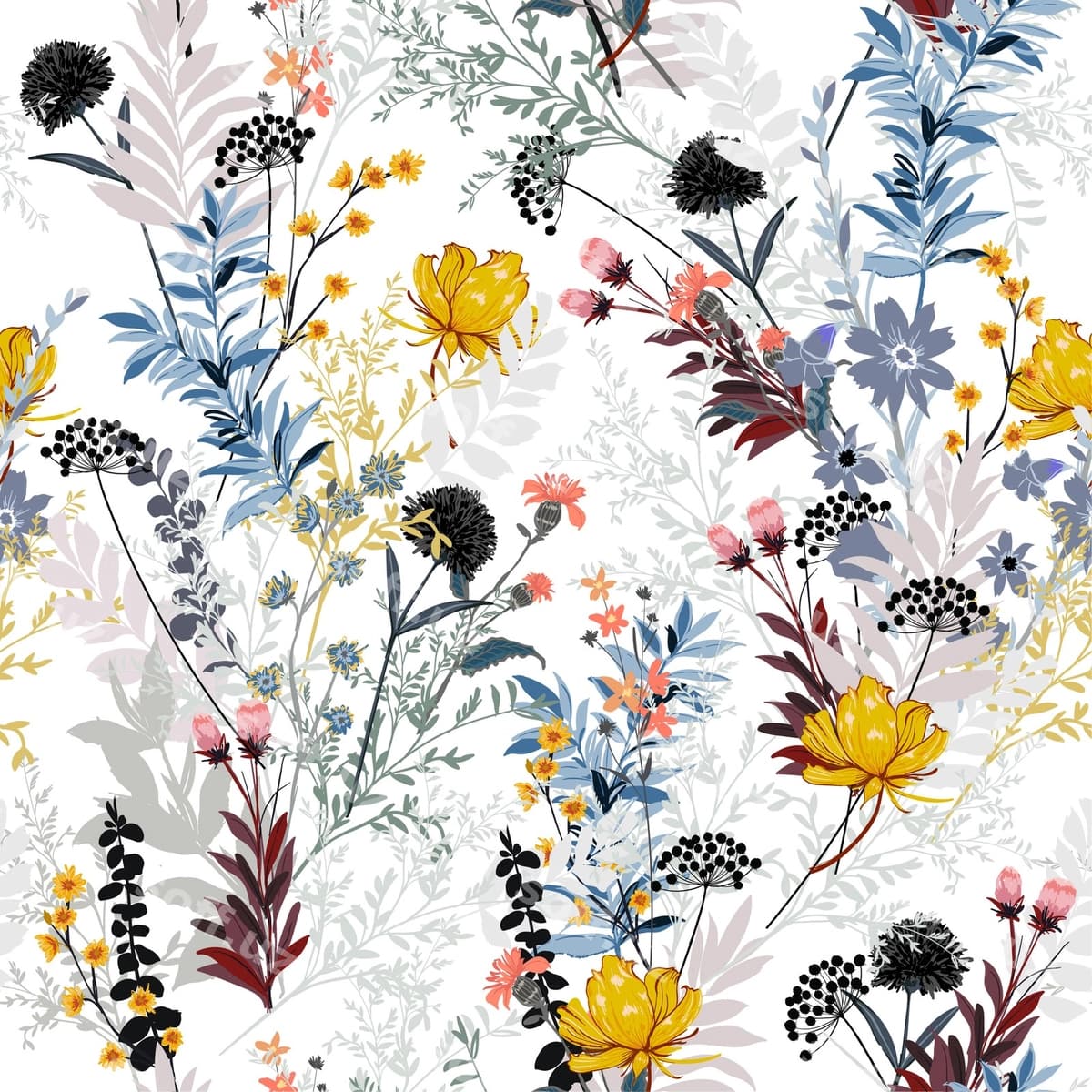 Gulli mavsumiy seamsiz naqsh | Floral seasonal seamless pattern