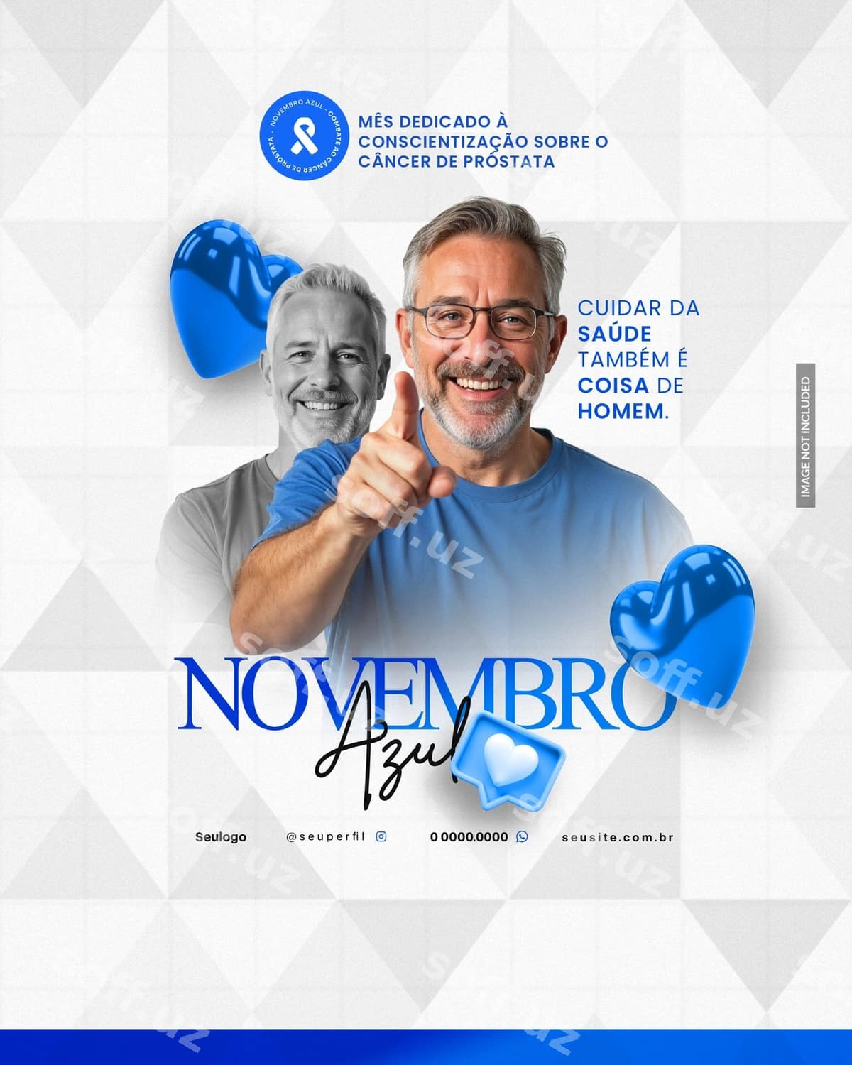 Flyer noyabr ko'k psd | Flyer novembro azul psd