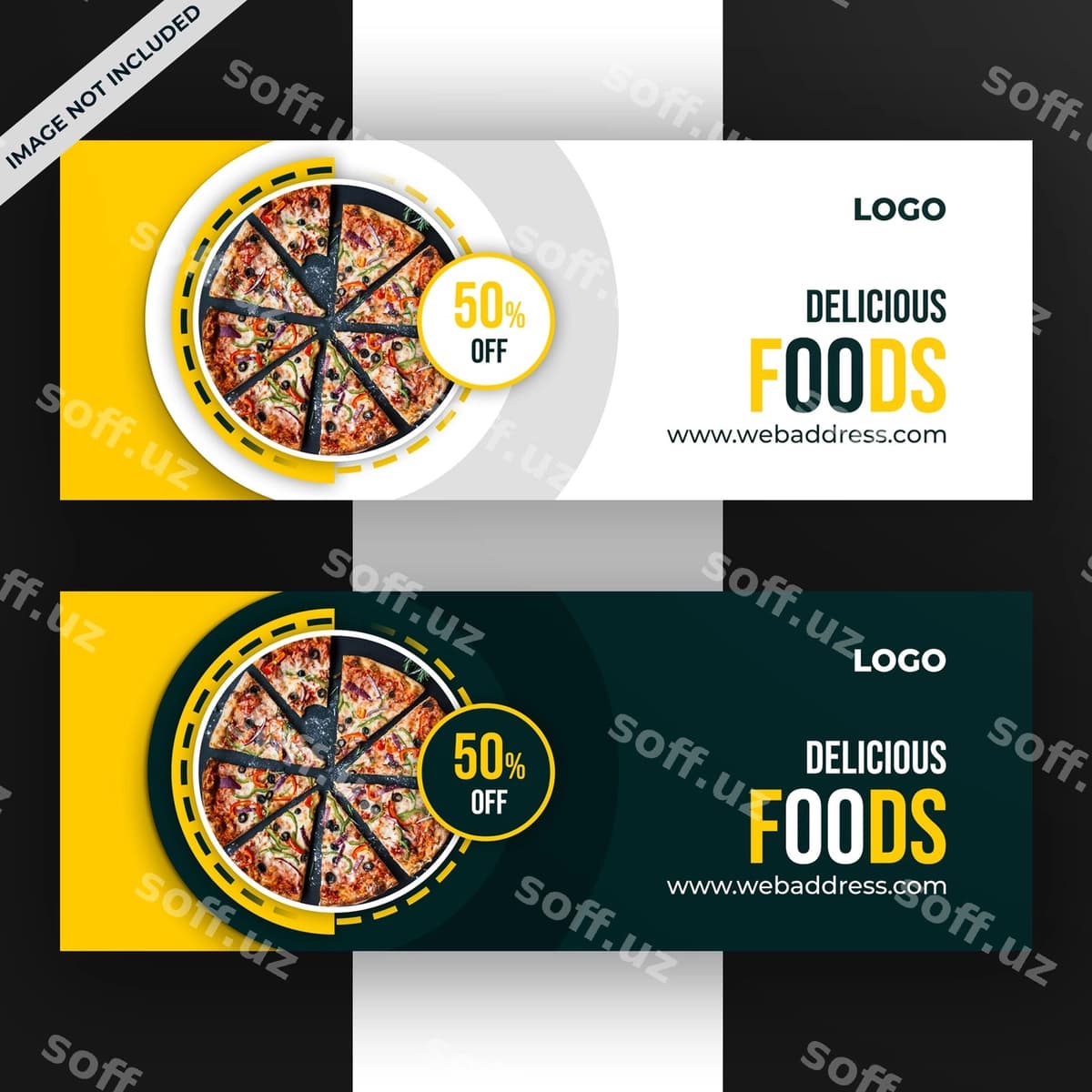 Ovqat facebook varaqqa banner shabloni | Food facebook cover banner template