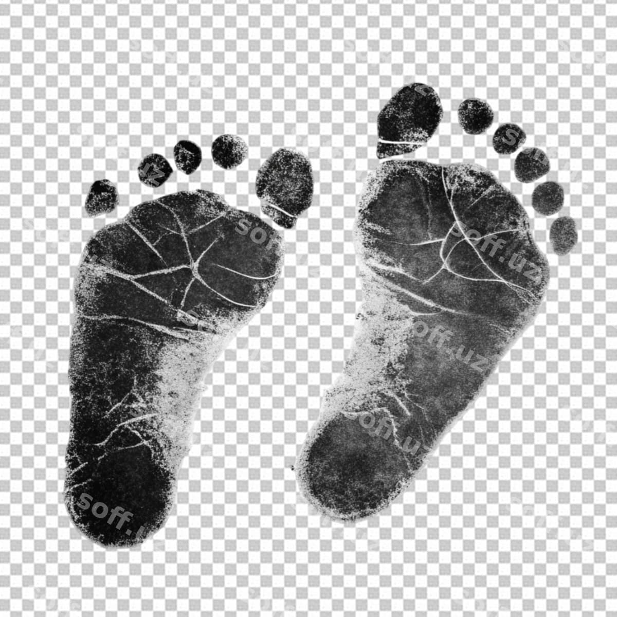 Oyoq izlari shaffof orqa fon | Footprints transparent background