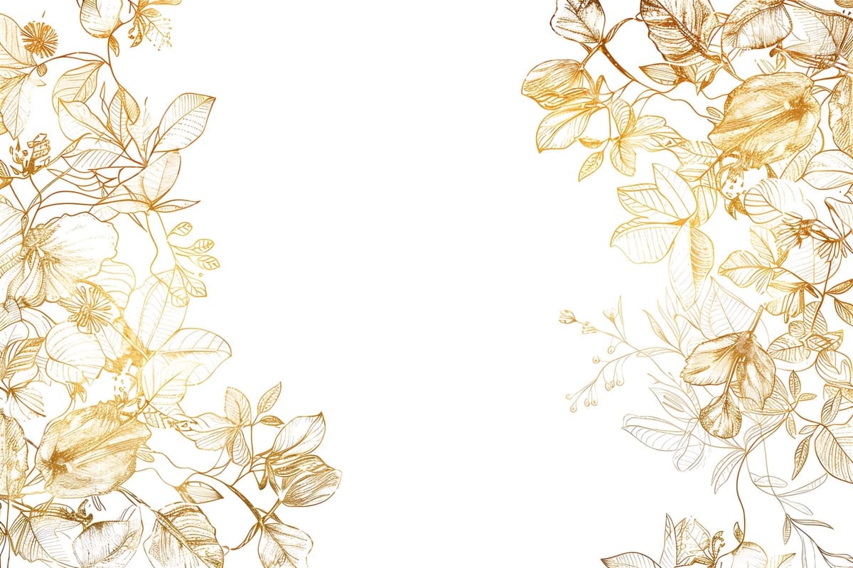 Oltin yaproq va gullar bilan freym | Frame with gold leaves flowers it