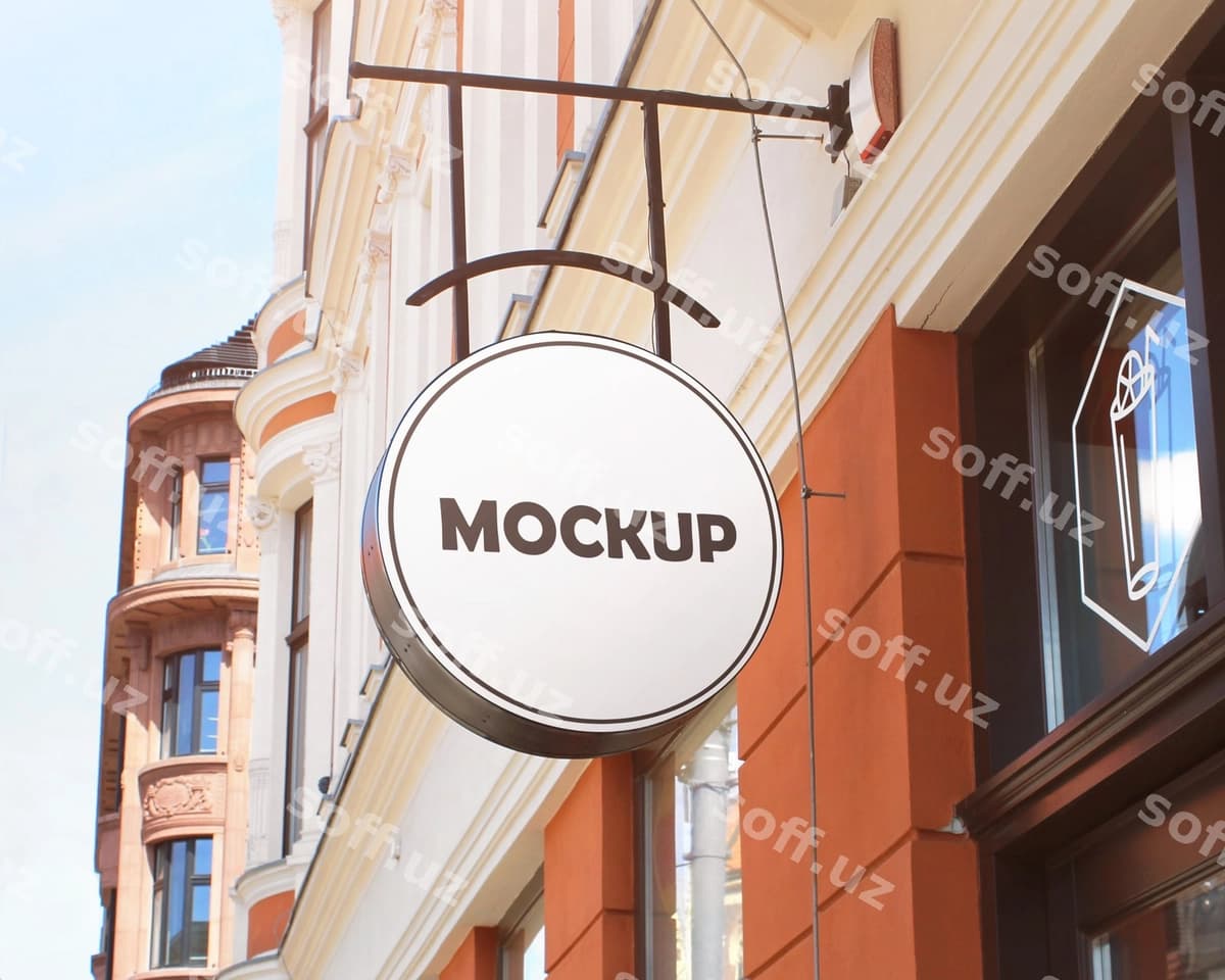 Bepul psd mockup belgi do'koni nomlangan mockup | Free psd mockup sign store called mockup