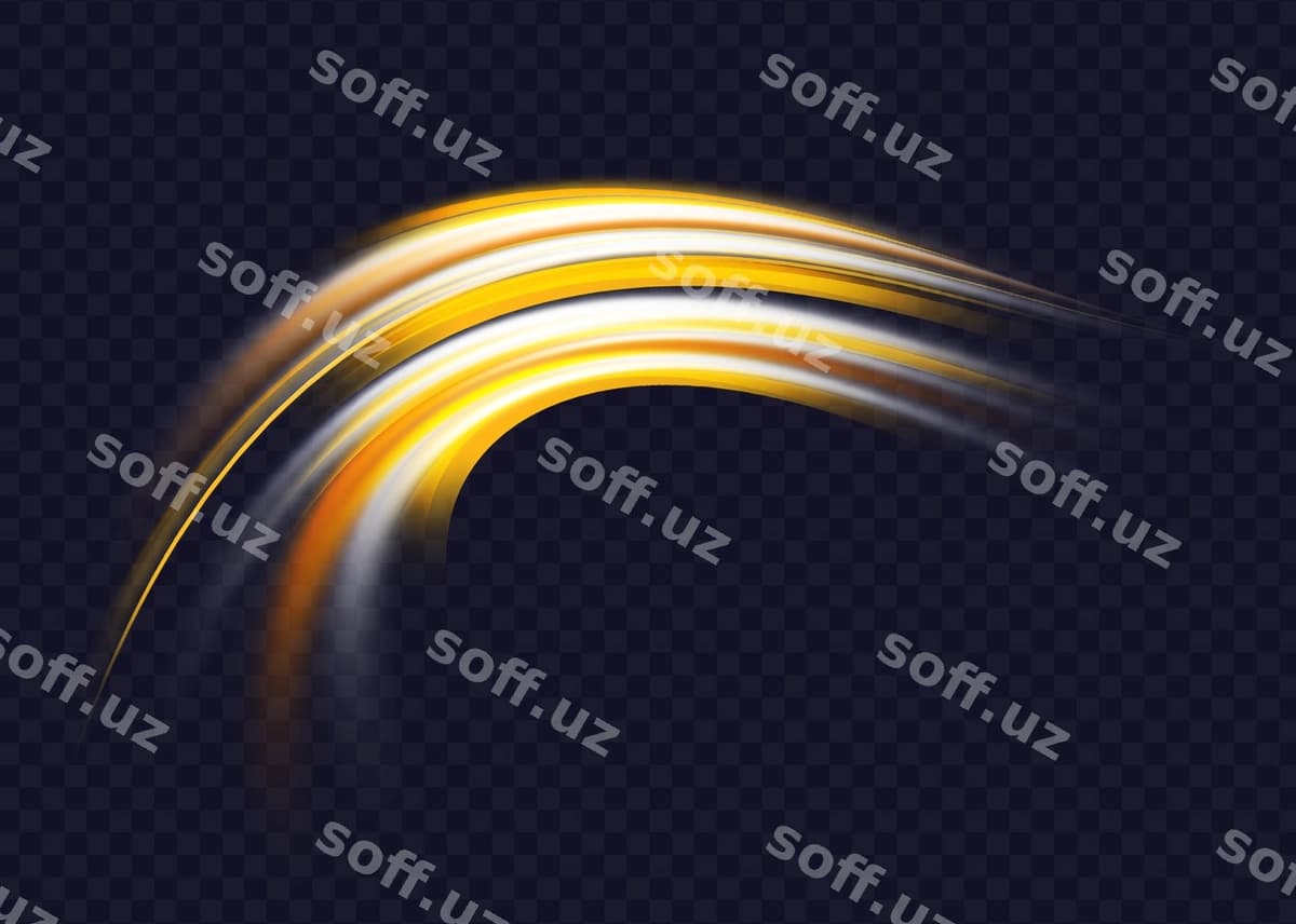 Yorqin sariq ark chiroq chizuqlar effekti | Glowing yellow arc light lines effect