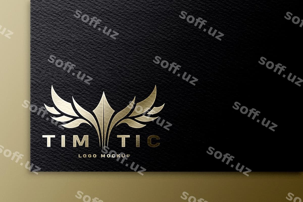 Oltin logo namuna psd shablon | Golden logo mockup psd template