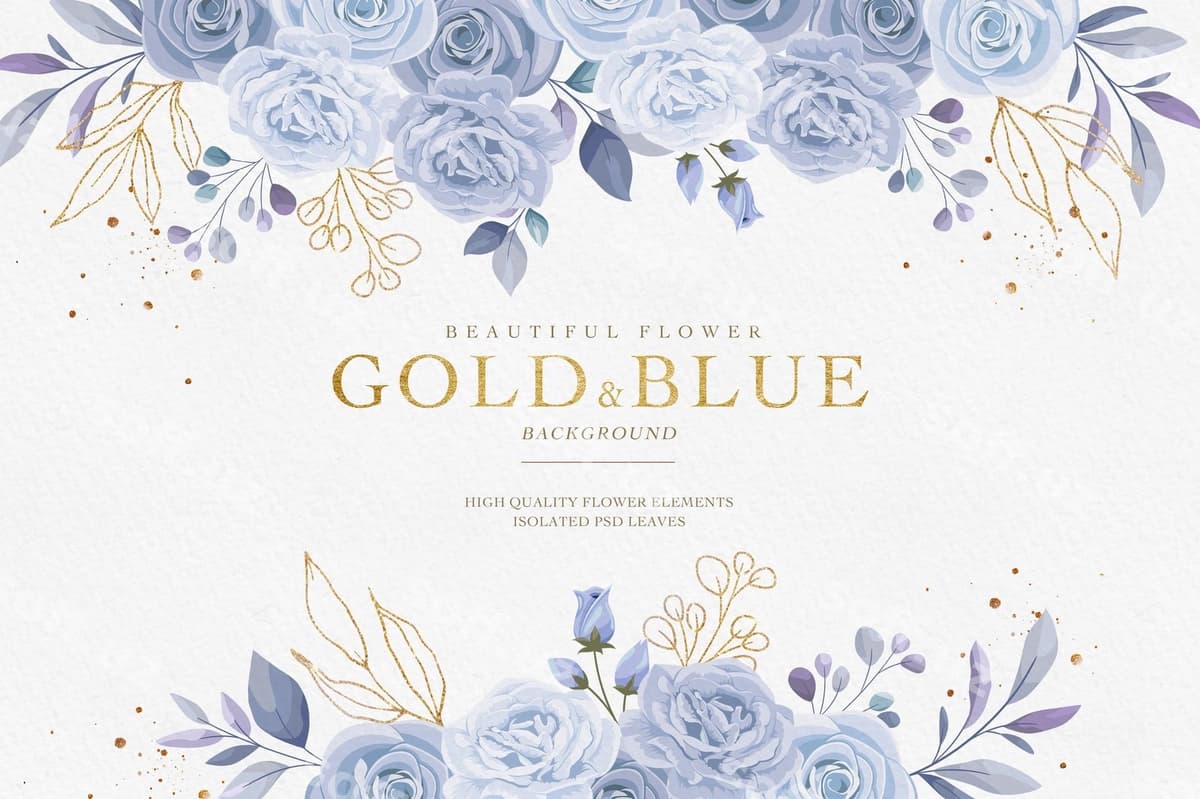 Oltin atirgul gulli fon bepul psd | Golden rose floral background free psd