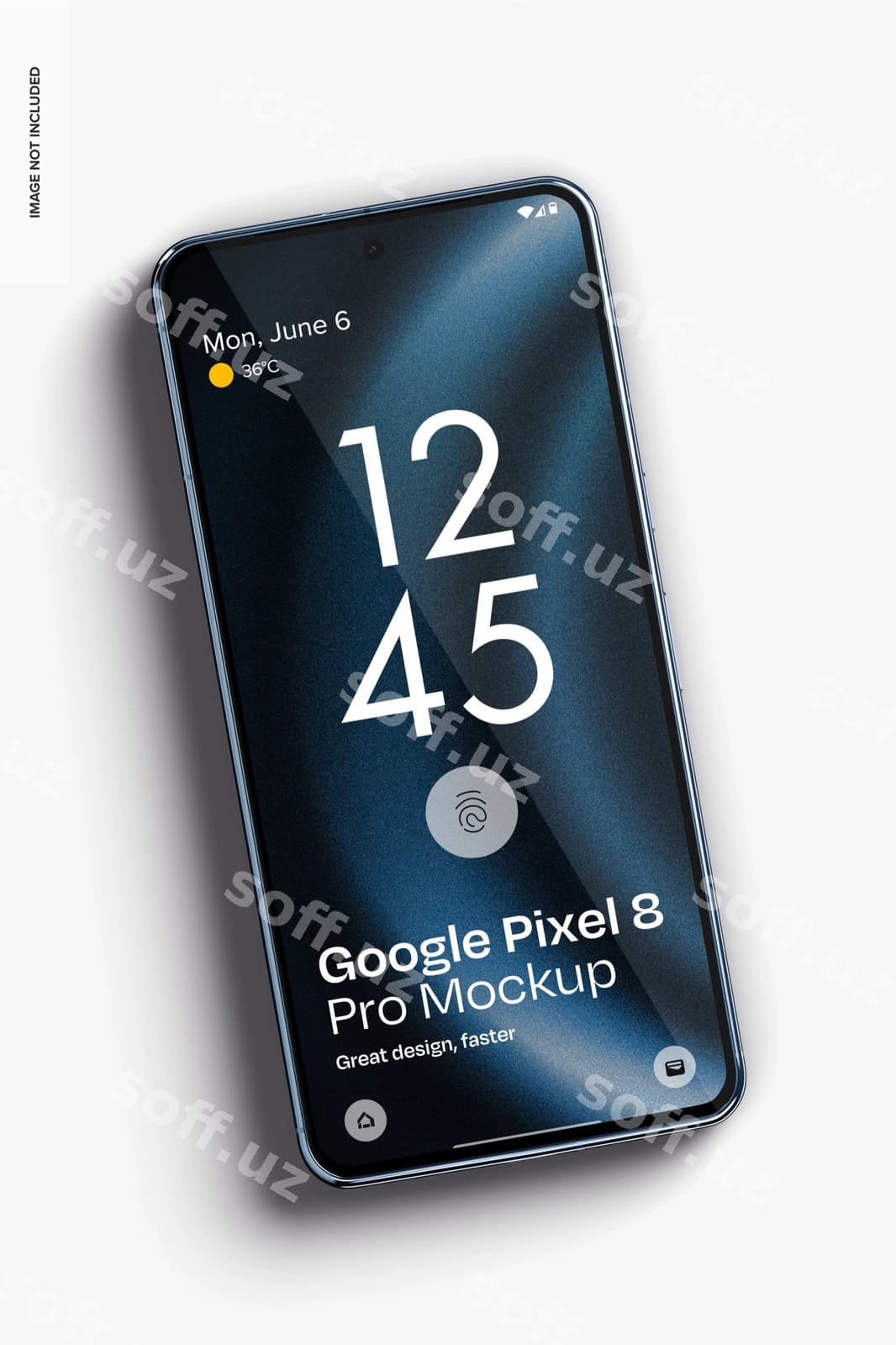 Google Pixel 8 Pro maketining yuqori ko'rinishi | Google pixel 8 pro mockup top view
