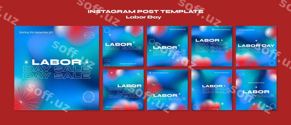 Gradient mehnat kun dizayn shabloni | Gradient labor day design template