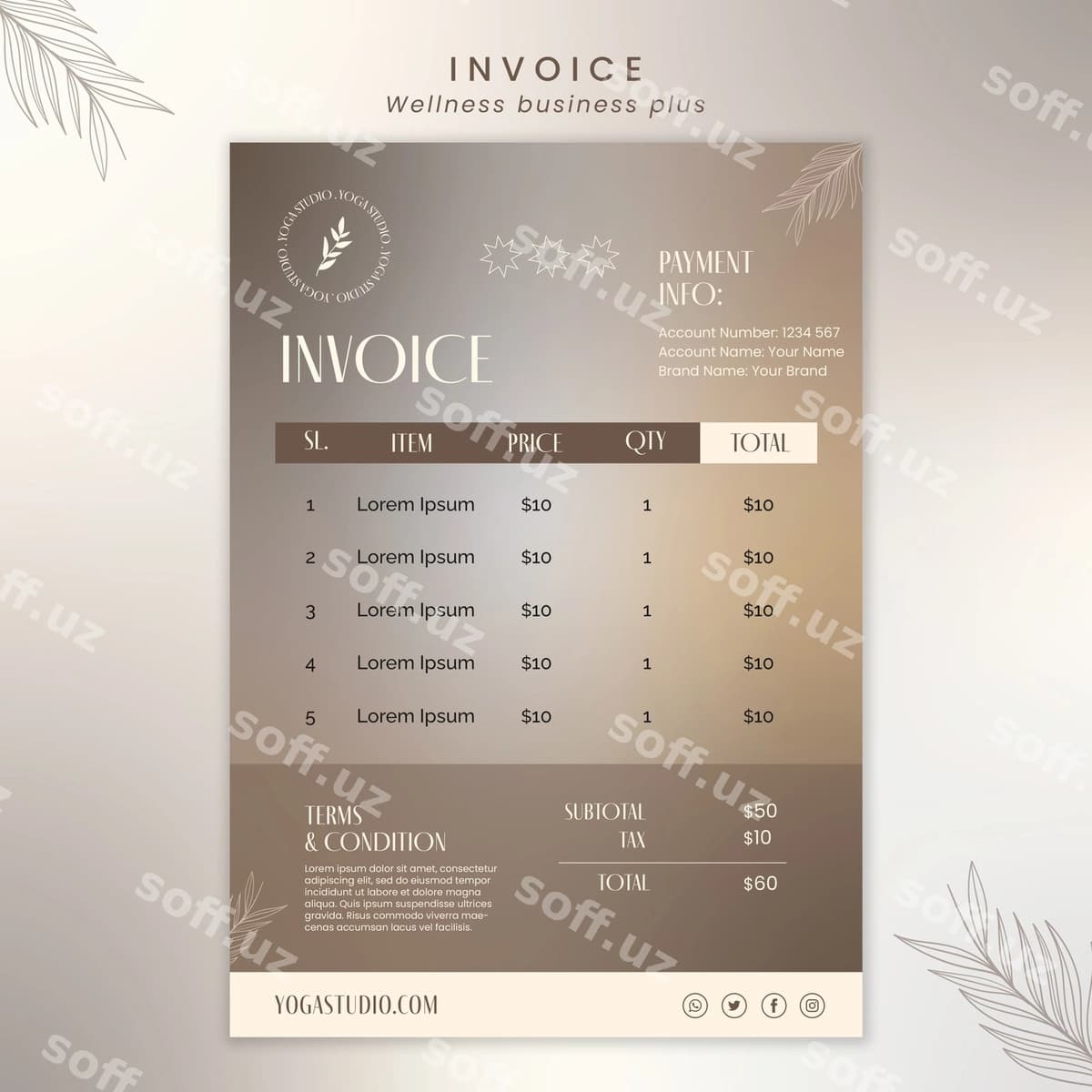Gradient yoga dizayn shabloni | Gradient yoga design template