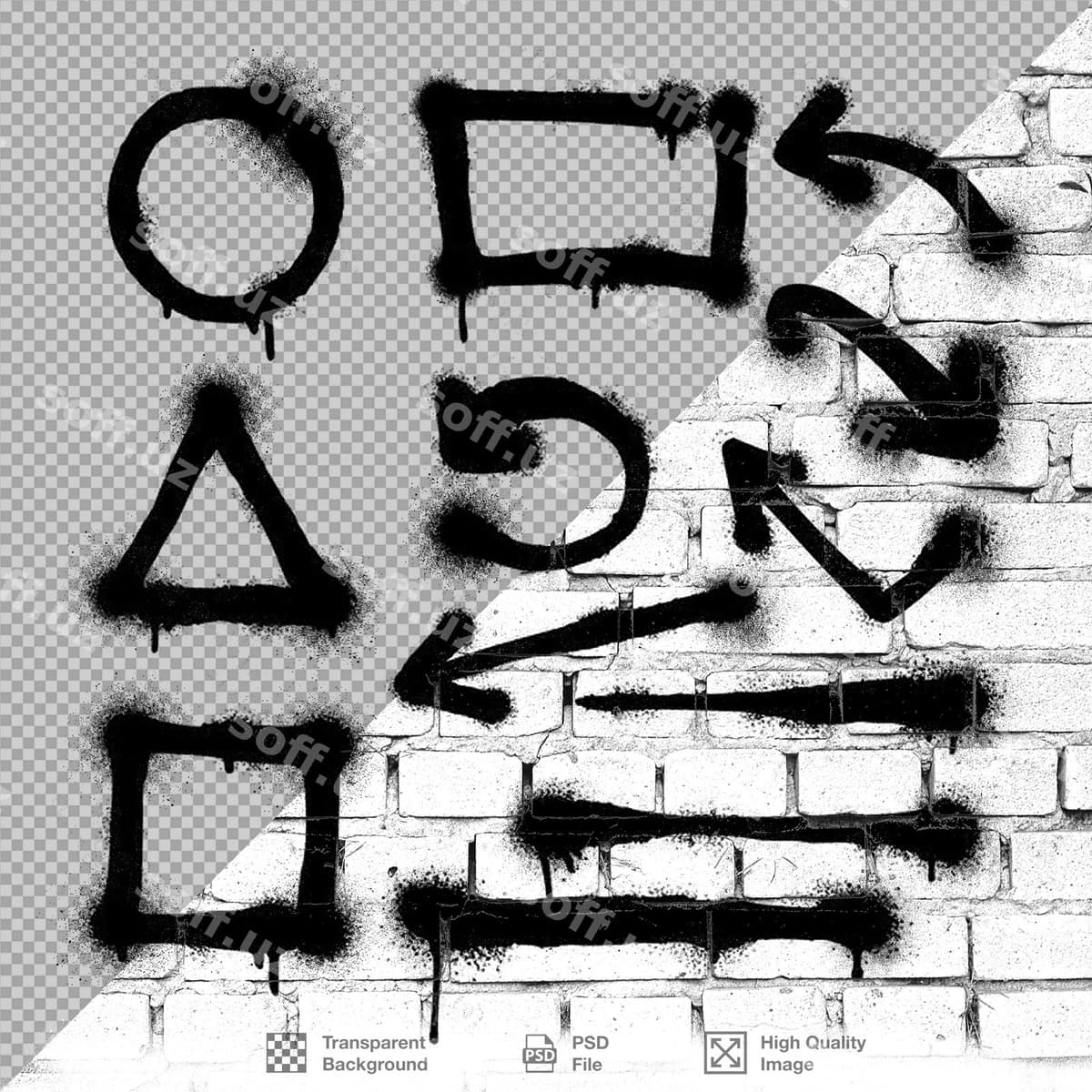 Graffiti spray boya o'qlar shaklida | Graffiti spray paint shapes arrows