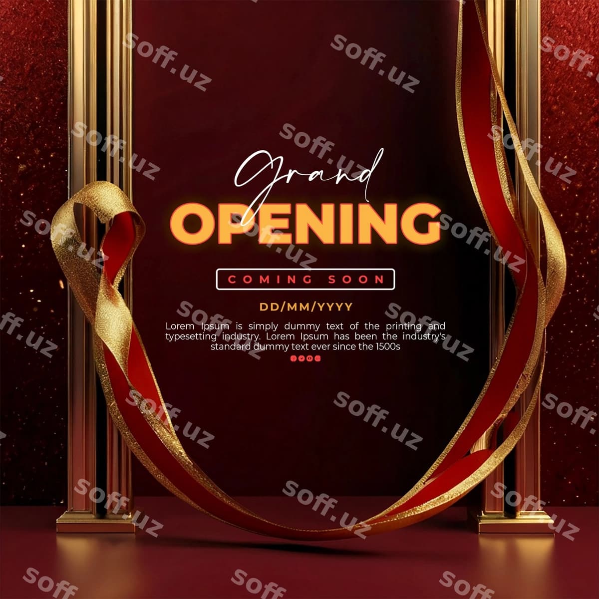 Katta ochiqish taklifnoma shablon dizayni | Grand opening invitation template design