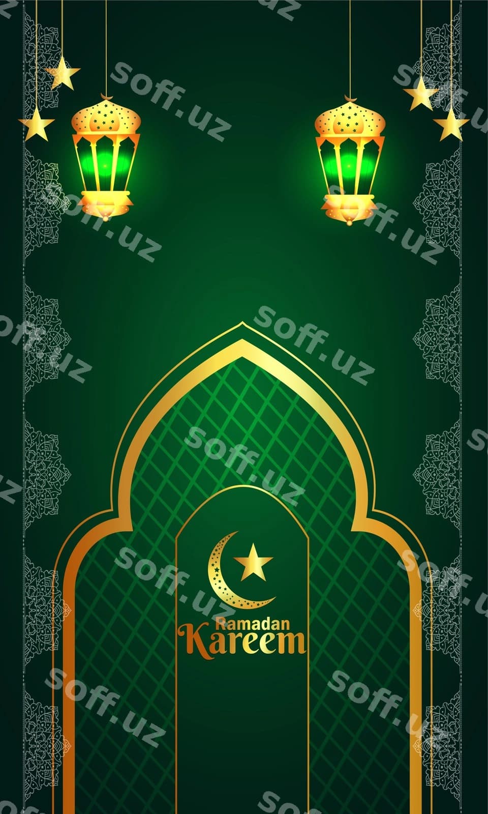 Yashil fon Arabcha Ramadan | Green background arabic ramadan