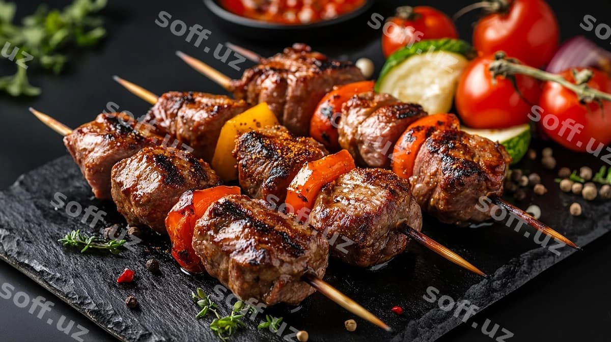 Go'shli qozonlagan sabzilar va pomidorlar | Grill with meat vegetables tomatoes it