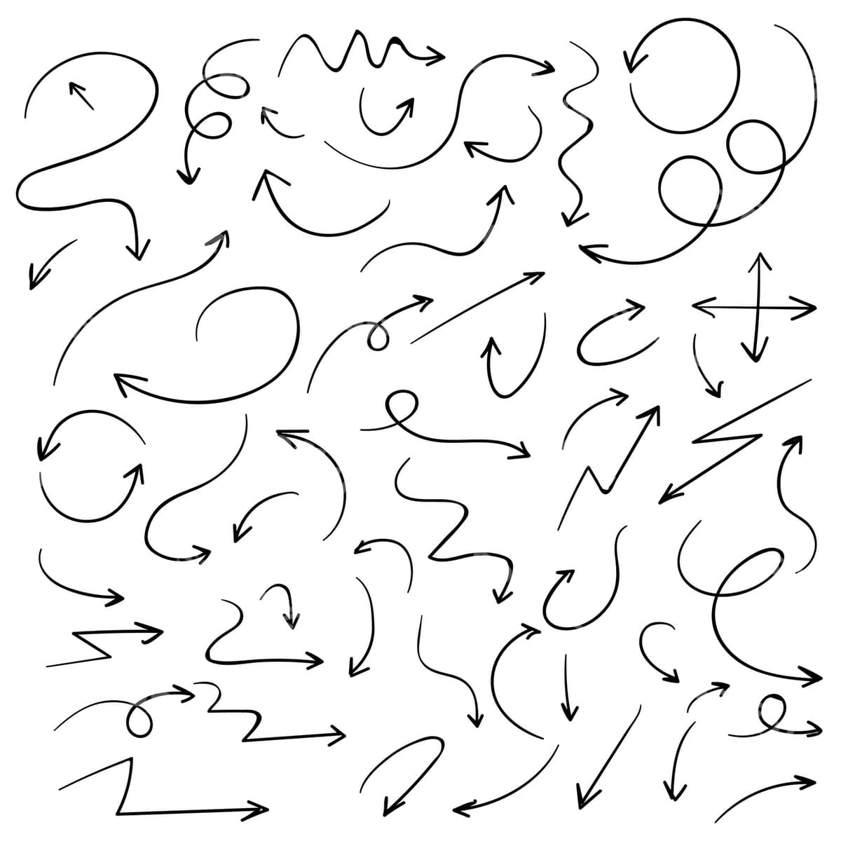 Qo'l bilan chizilgan o'tlar to'plami | Hand drawn arrow collection
