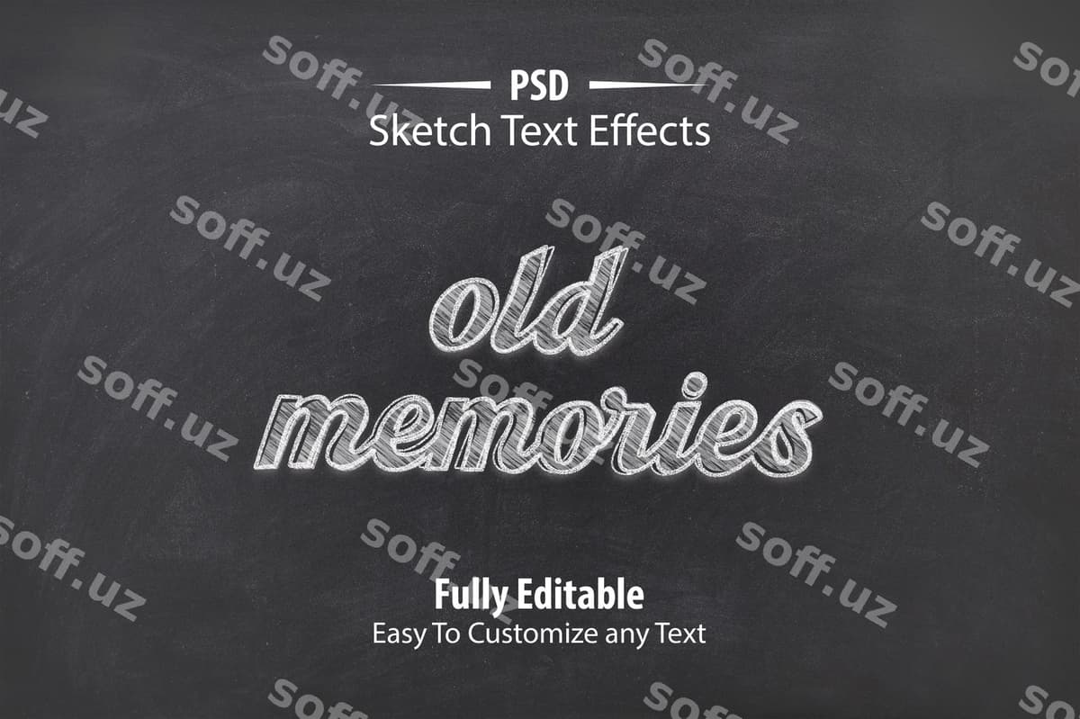 Qo'lda chizilgan tahrirlanadigan eskiz matn effekti | Hand drawn editable sketch text effect