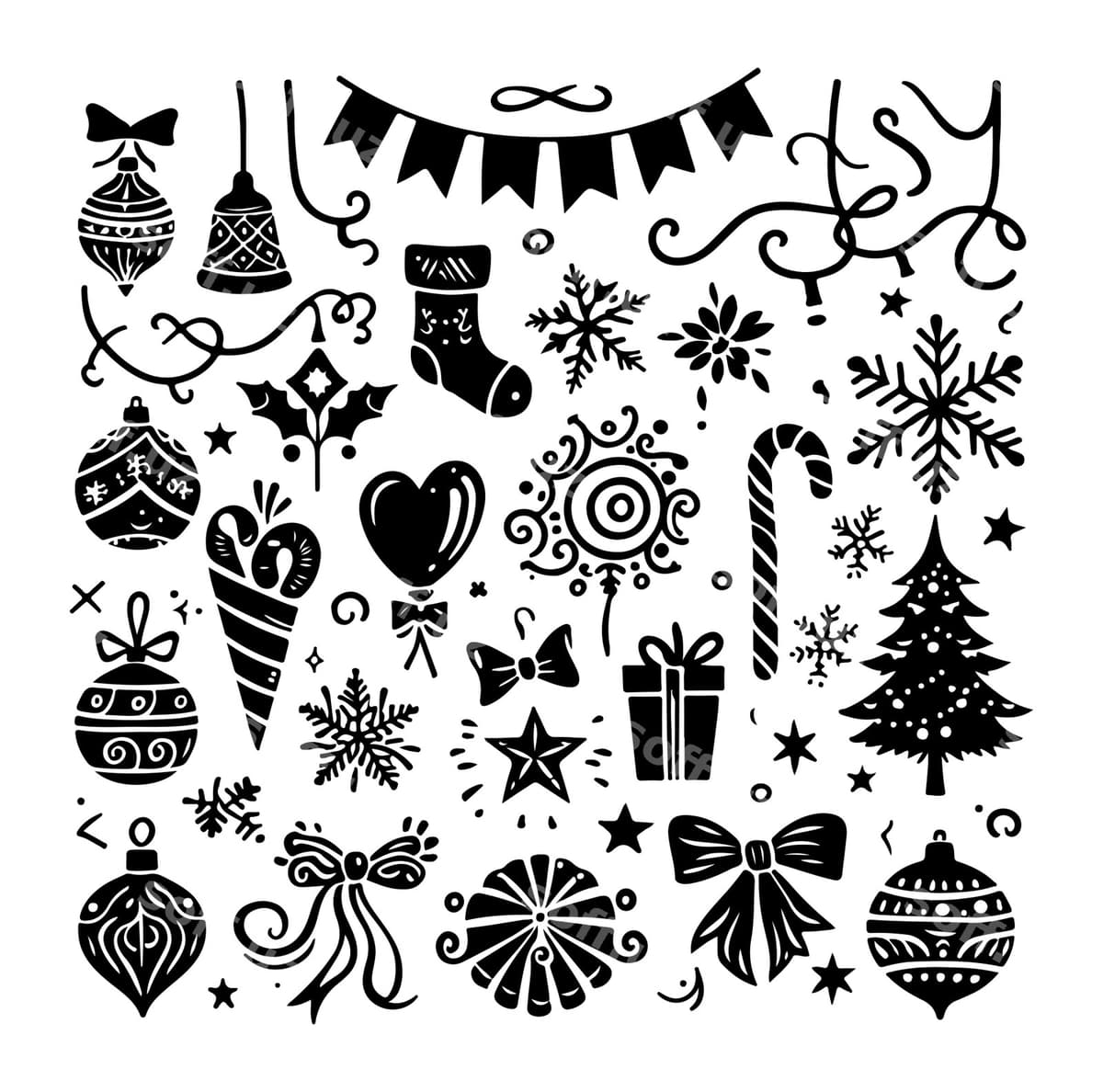 Qo'lda chizilgan partiya bezaklari to'plami | Hand drawn set party ornament