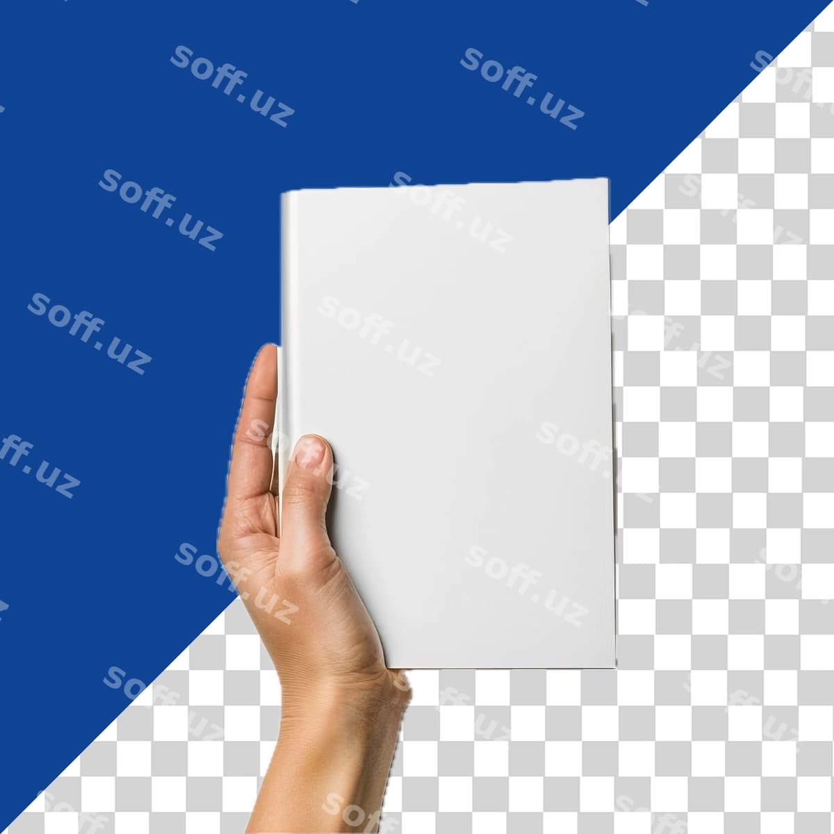 Qoliq bo'sh oq kitob muqaddasi png | Hand holding blank white book cover png