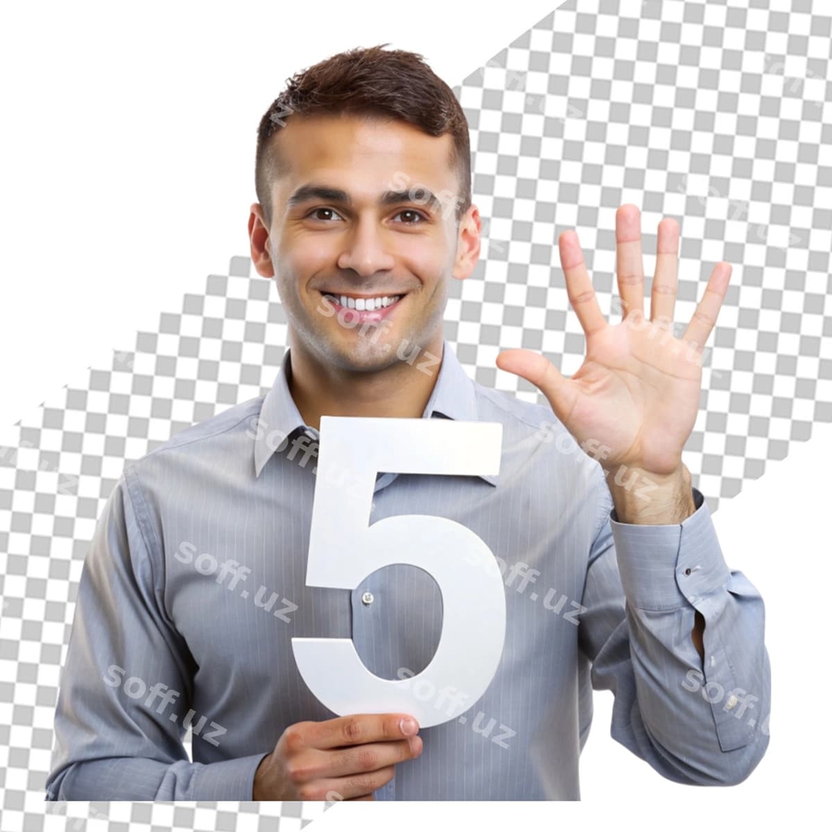 Chiroyli erkak besh hisoblaydi | Handsome man counting five