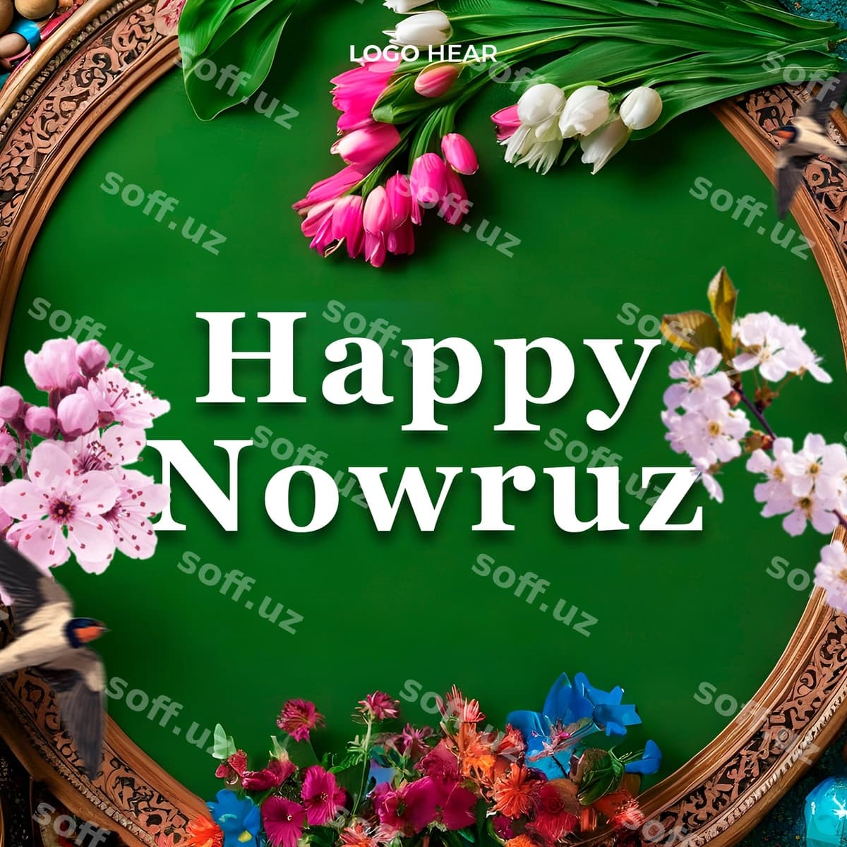 Baxirli Navruz bayrami uchun PSD post | Happy nowruz holiday psd post