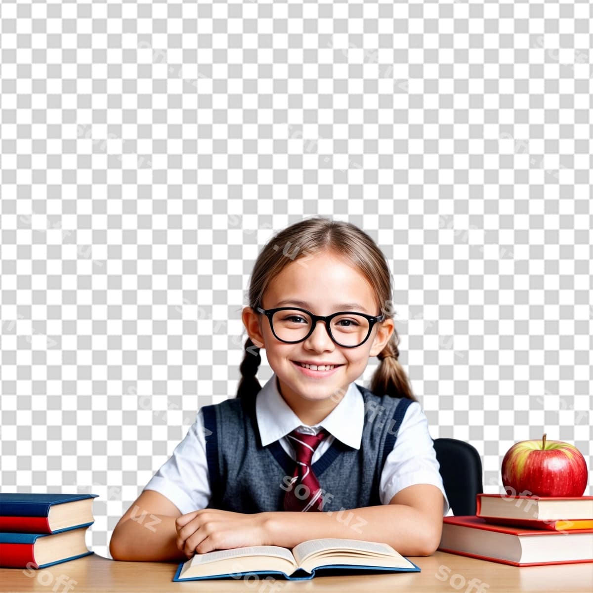 Baxtli maktab o'quvchisi kitob o'qish | Happy schoolgirl reading books