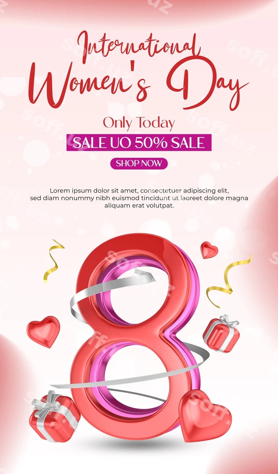 Baxtli ayol kuni 3D sovg'a bilan | Happy woman day with 3d gift