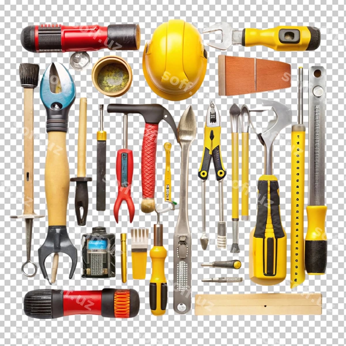 Qattiq asboblar shaffof orqa fonda | Hard tools transparent background