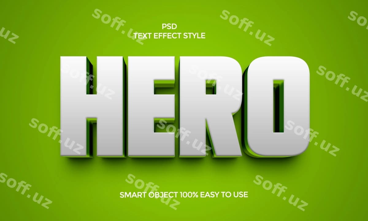Hero 3D tahrir qilish mumkin matn effekti | Hero 3d editable text effect