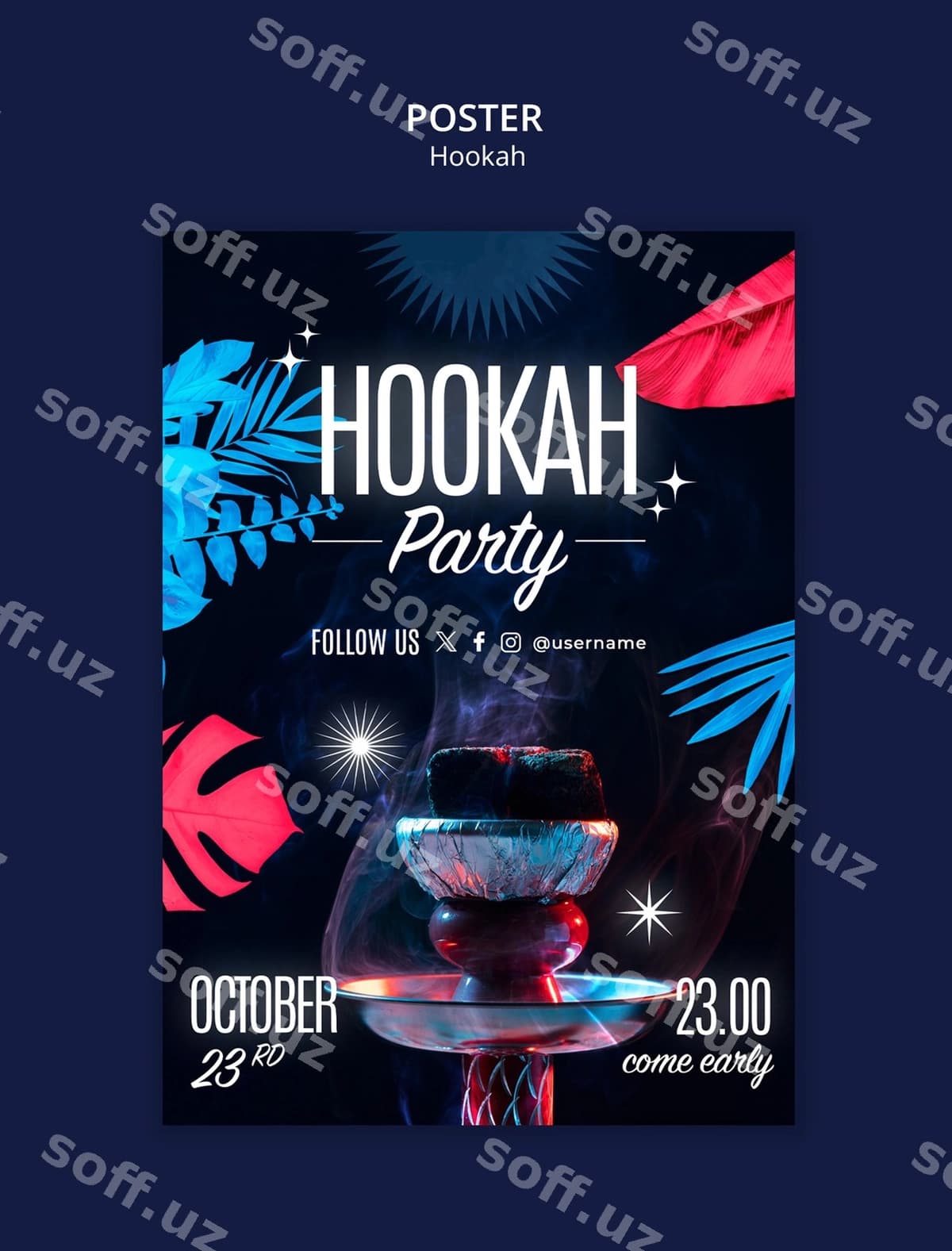 Hokka shablon dizayni | Hookah template design