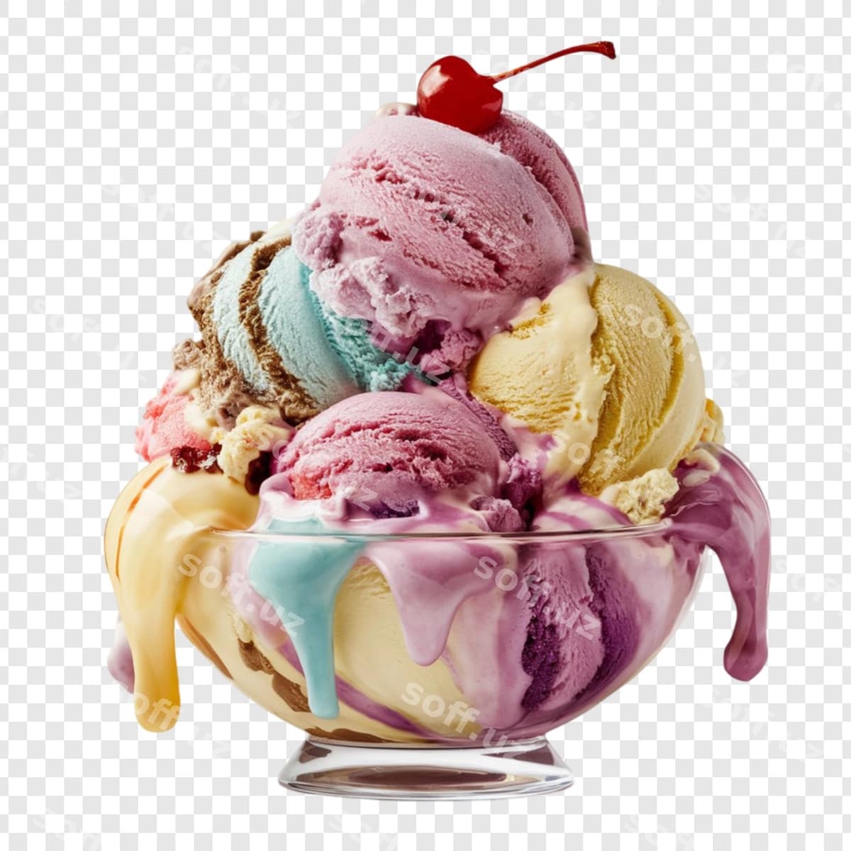 Muzza qovuri shaffof orqa fonda | Ice cream bowl transparent background