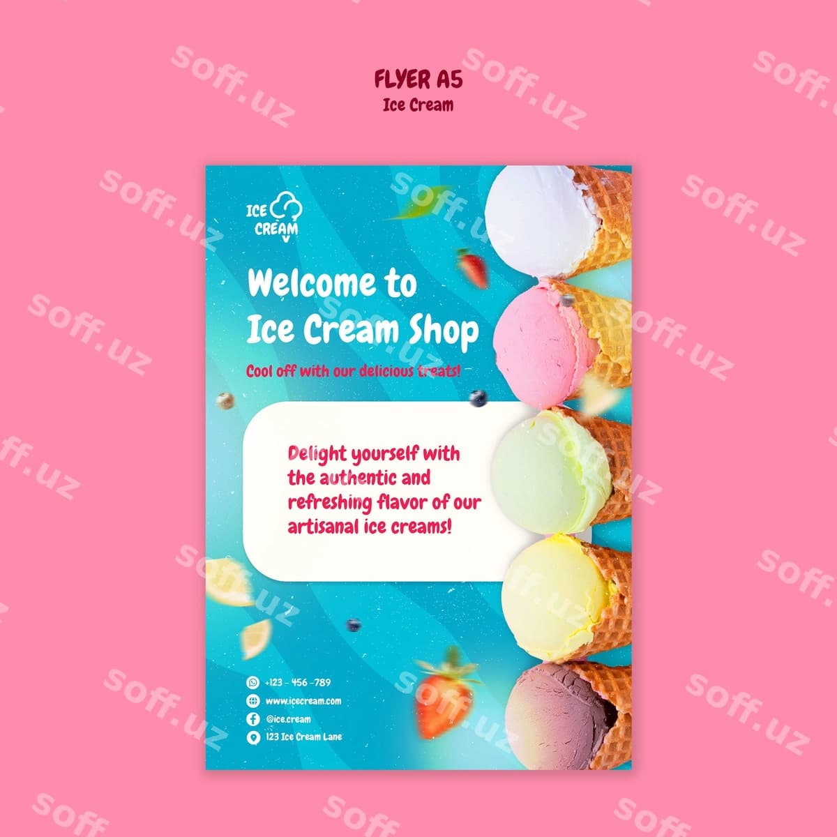 Muzqaymoq shablon dizayni | Ice cream template design