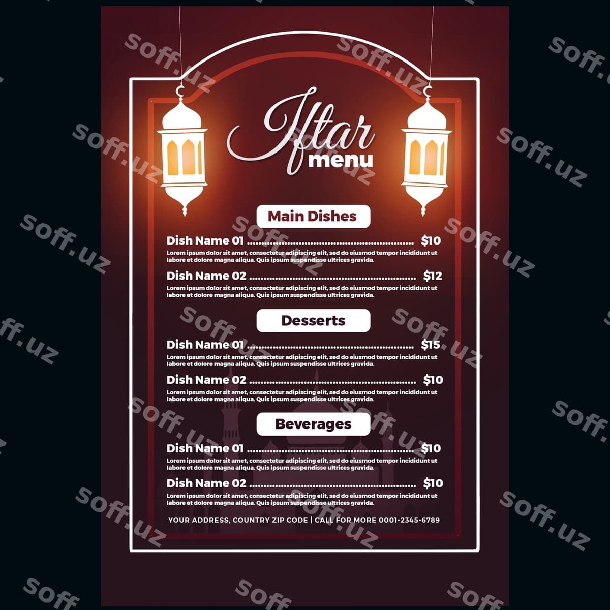 Iftar menyu shablon dizayni | Iftar menu template design