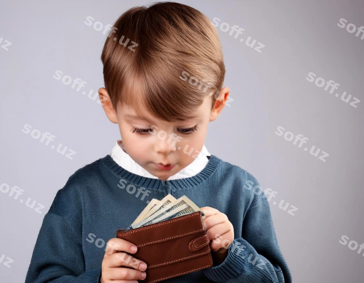 Ilustrativ sahna bola hamshira tutgan | Illustrative scene child holding wallet