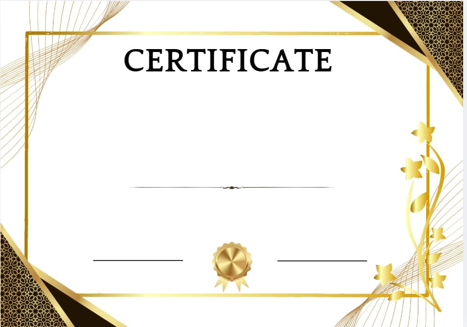 certifikat uchun shablon