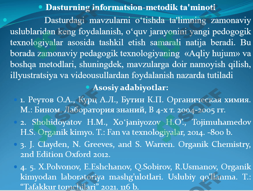 Organik kimyoning asosiy tushunchalari