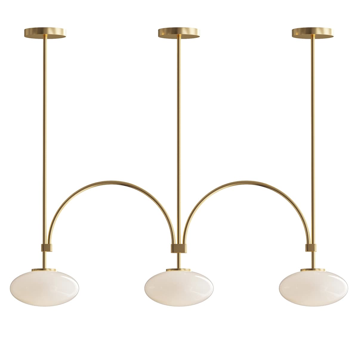 Milo Linear Brass Glass Pendant Lamp