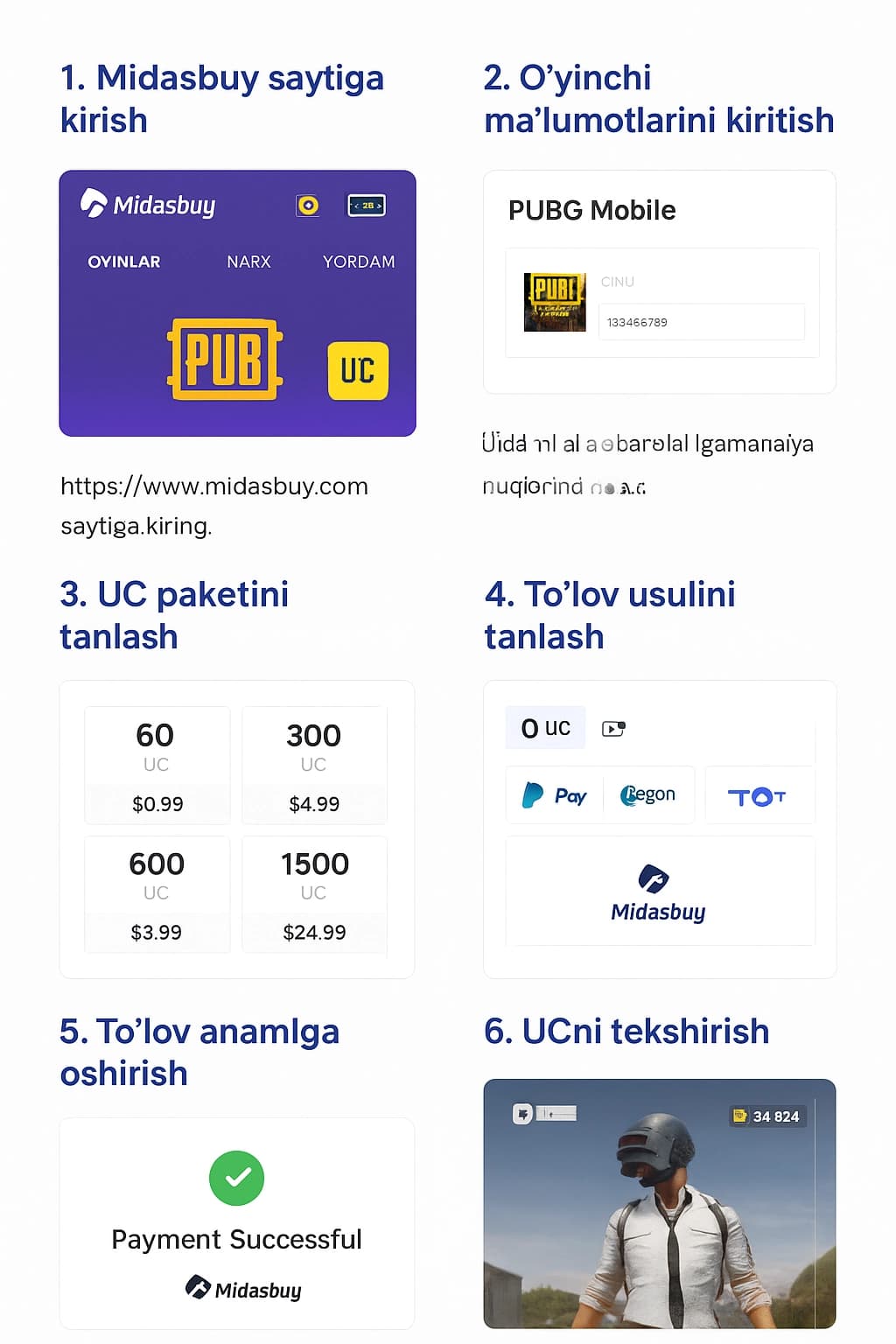Pubg mobilega to'g'ri uc solish bo'yicha qo'llanma