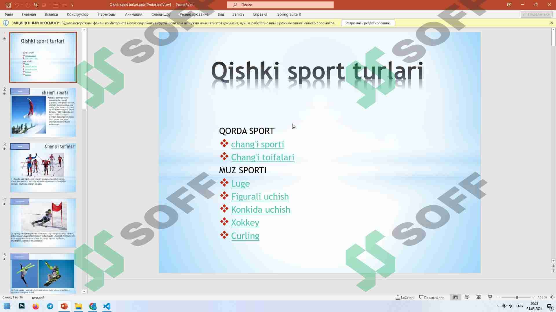 Qishki sport turlari.