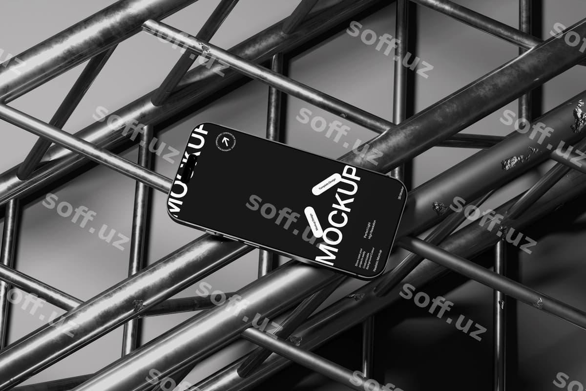 Sanoat uslubi telefon mockup sozlamalari | Industrial style phone mockup setup