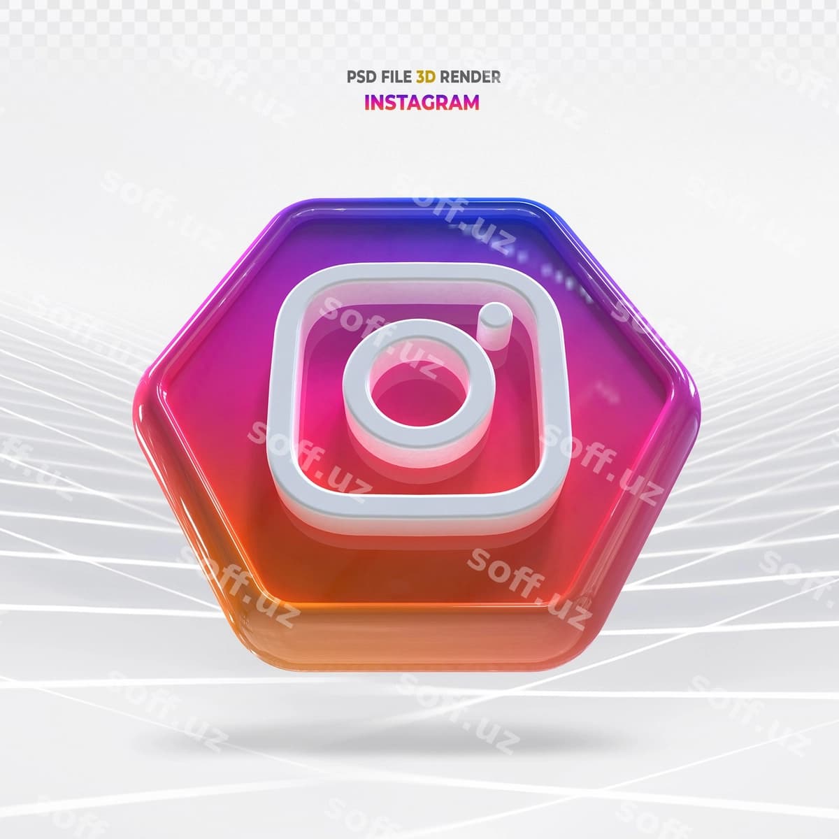 Instagram ijtima'i media ikonasi 3D | Instagram social media icon 3d