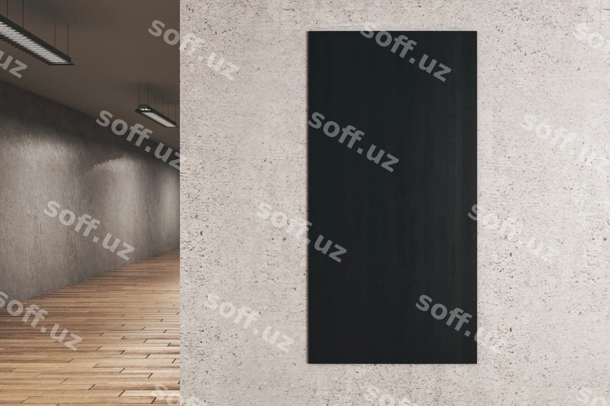 Ichki maydon bo'sh qora banner bilan | Interior with empty black banner