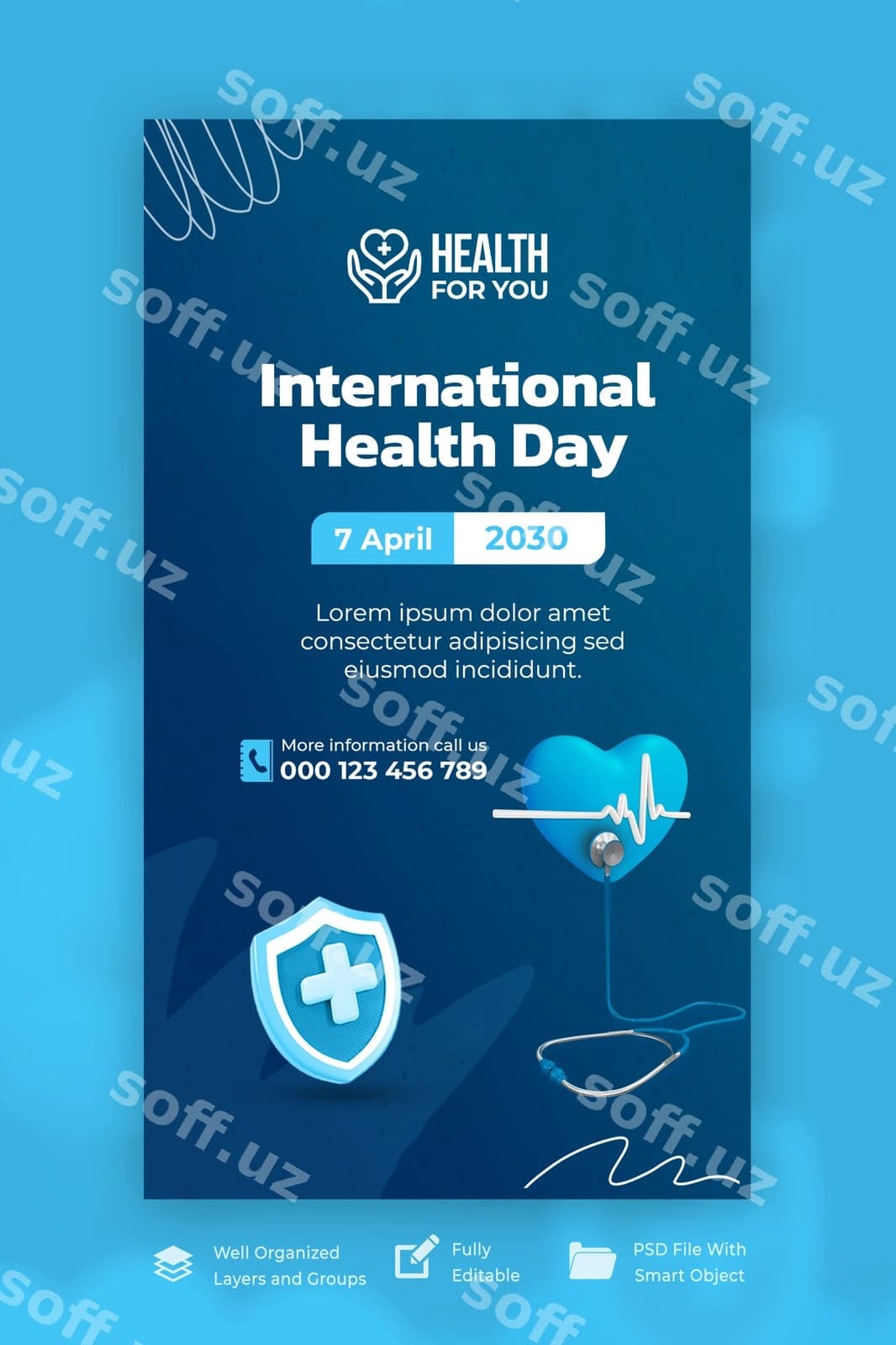 Xalqaro sog'liq kun hikoya shabloni | International health day story template