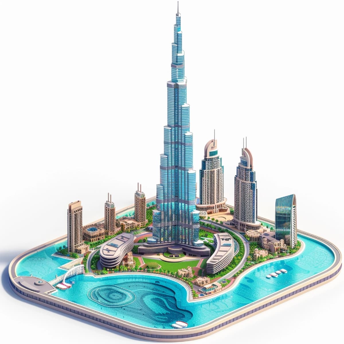 Izometrik burj xalifa 3d muassasasi | Isometric burj khalifa 3d establishment