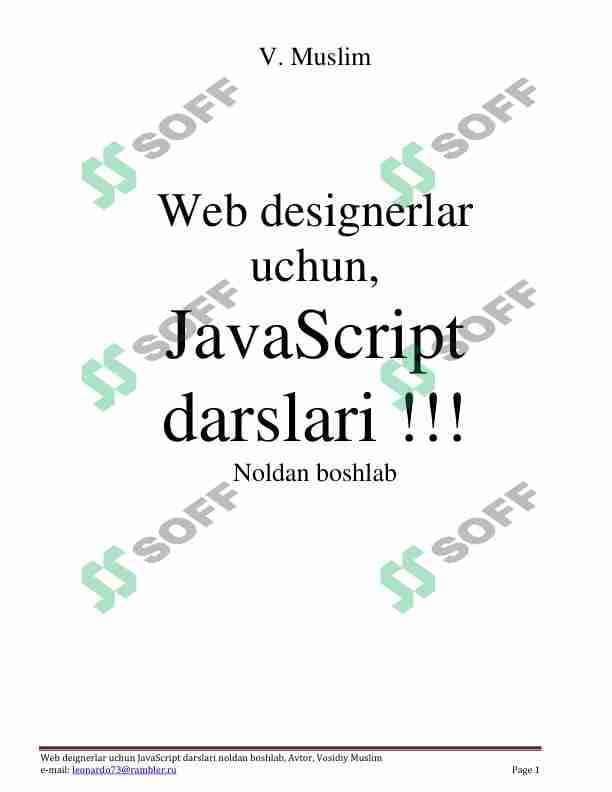 Javascript dasturlash tili boʻyicha oʻzbek tilida