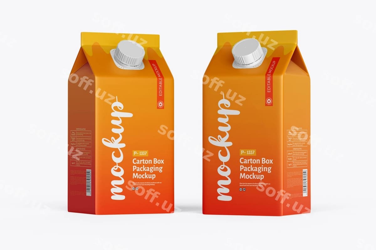 Shirinlik karton qutisi namunasi | Juice carton container mockup