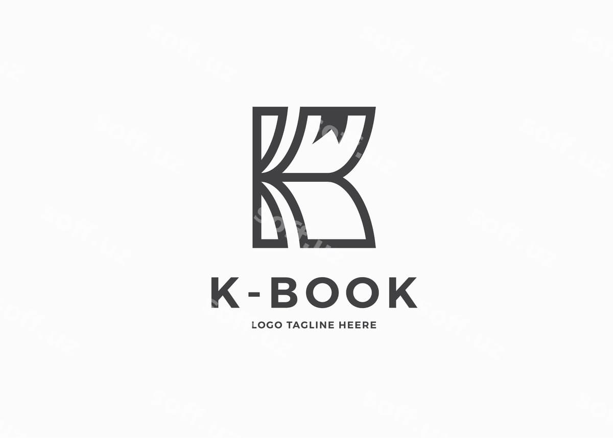 K kitobi logotipi dizayni | K book logo design