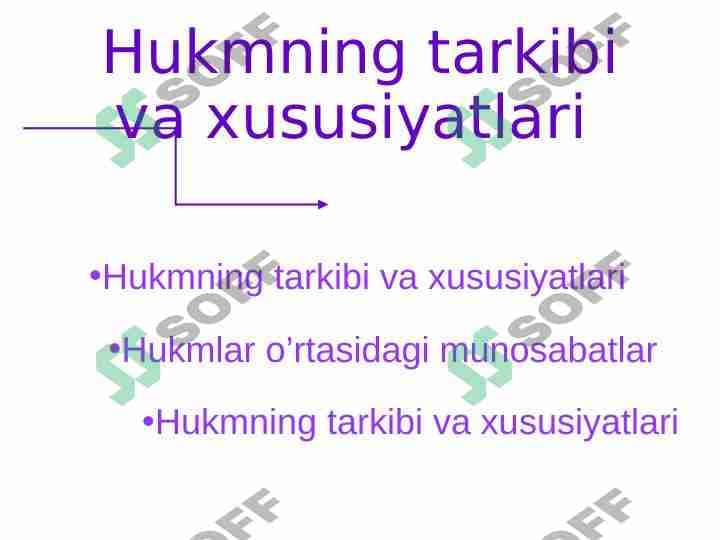 Hukmning tarkibi va xususiyatlari